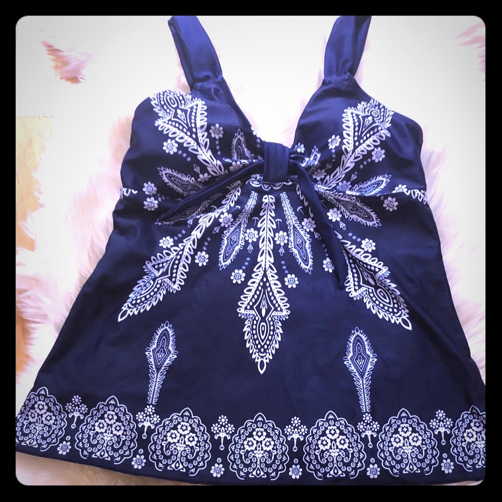 Tankini top and boy shorts swimsuit